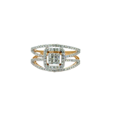 18k Yellow Gold and Diamond Fancy Ring in size 5 and total gold weight of 2.75g